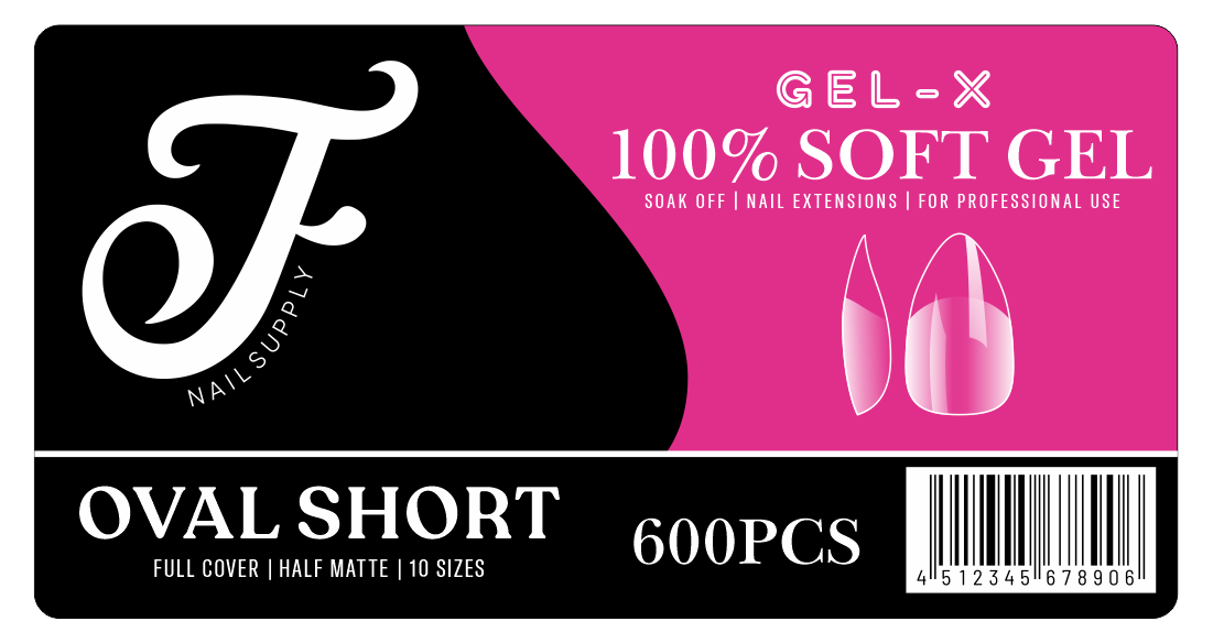 Gel Tips - 100% Soft Gel - Oval Short