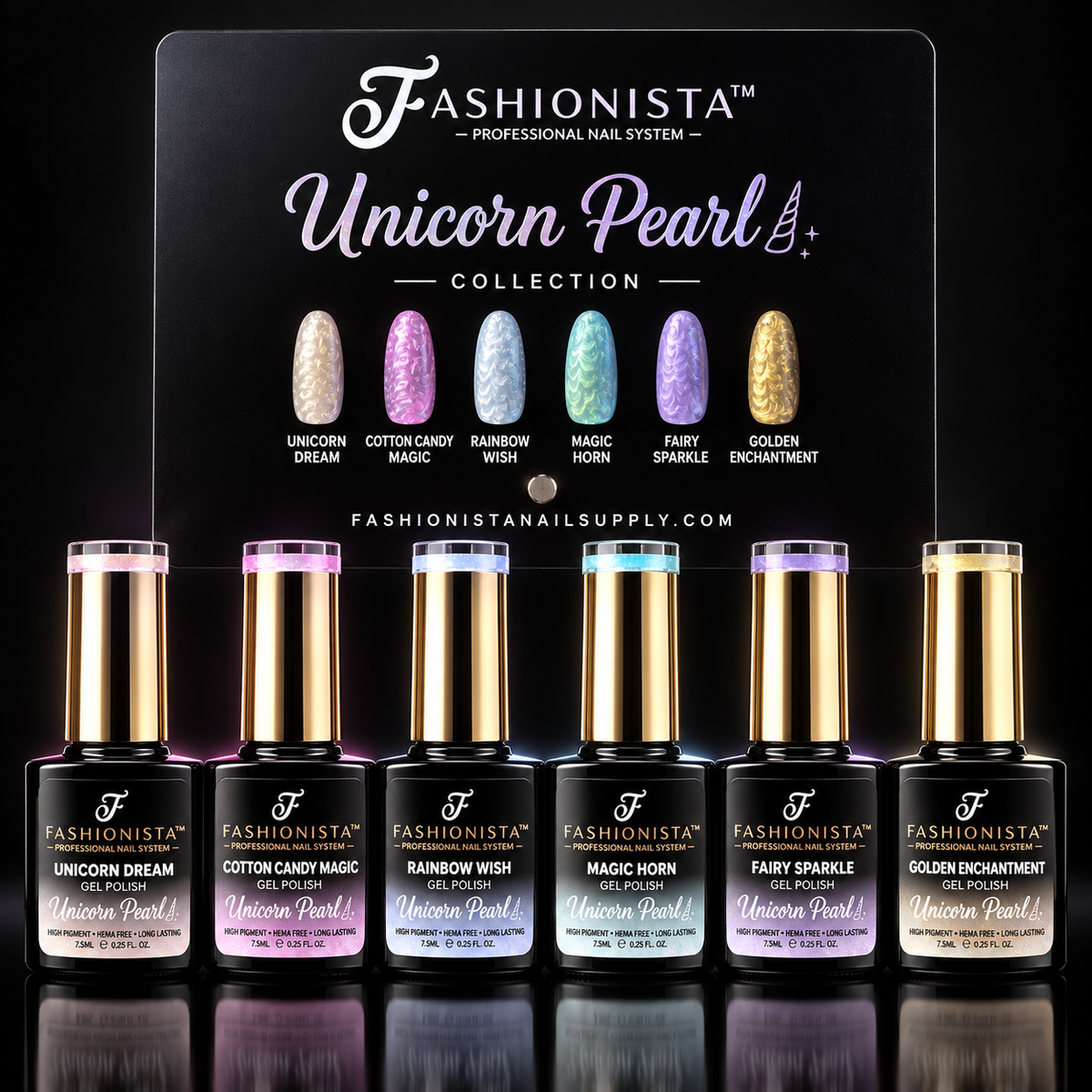 Unicorn Pearl Collection - 6 Gel Polish 7.5ml - (DISPLAY GRATIS con tu compra)
