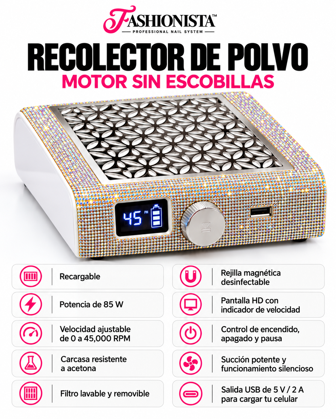 Recolector de Polvo con Motor sin Escobillas